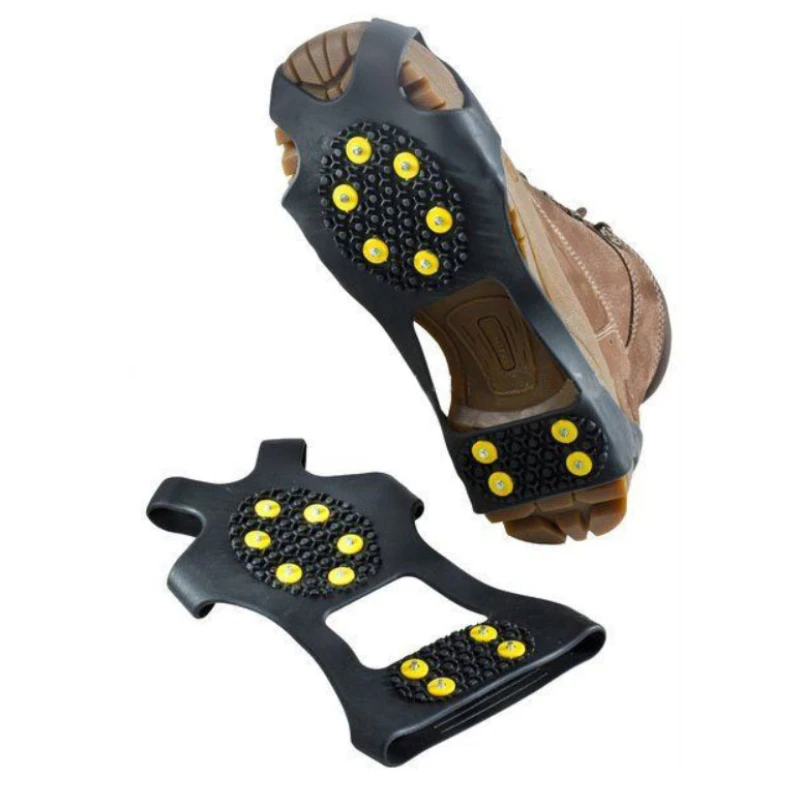 

10 Studs Anti-Skid Snow Ice Thermo Plastic Elastomer Climbing Shoes Cover Spikes Grips Cleats Over Shoes Covers Crampons