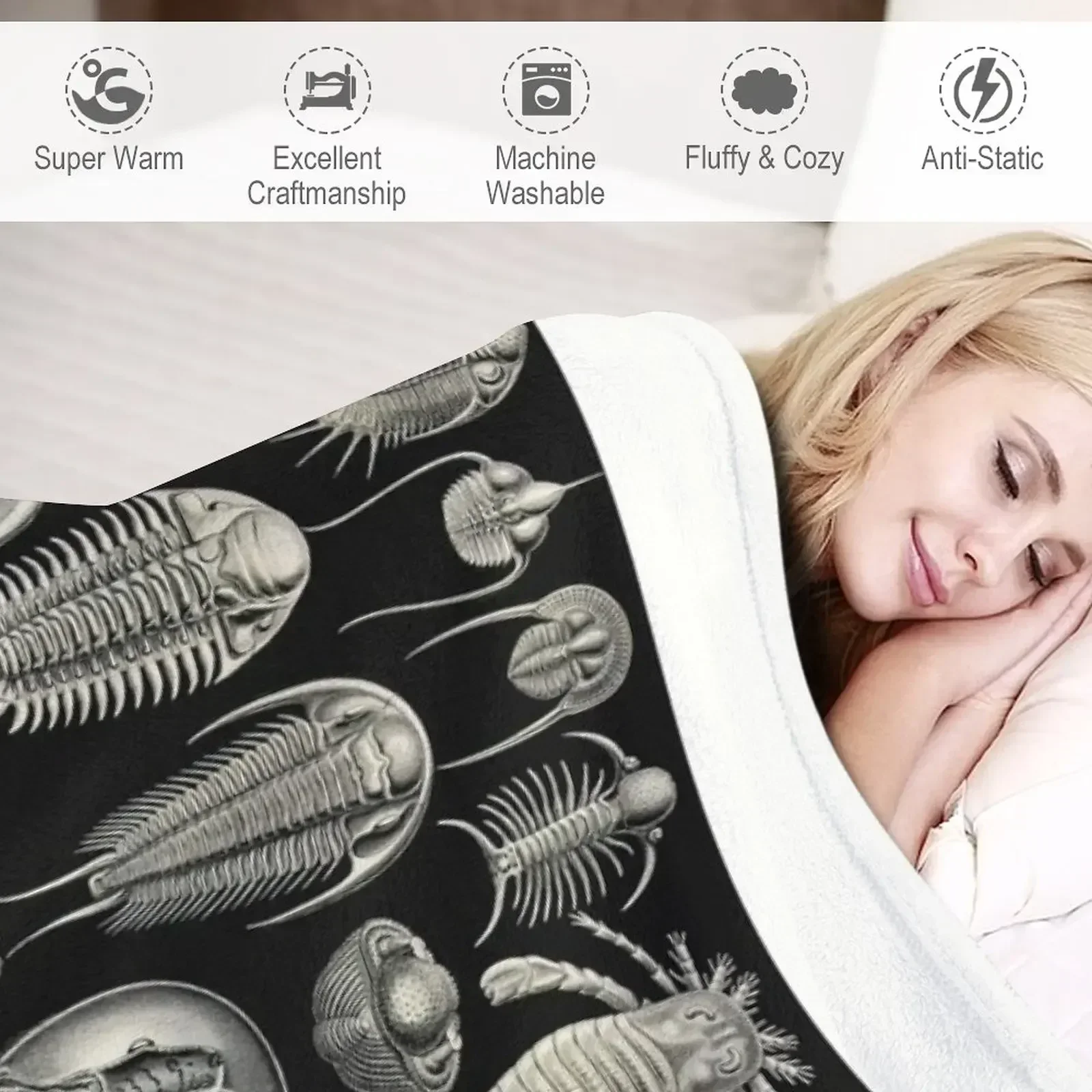 Тарілка 47 Одеяло Трилобиты и морские скорпионы декоративный диван детские