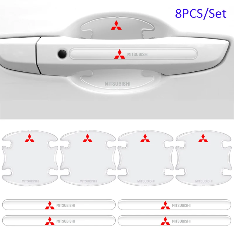 

Автомобильная наклейка на дверную ручку, защитная полоса для Mitsubishi ASX Lancer 9 10 Ralliart L200 Pajero Outlander Eclipse