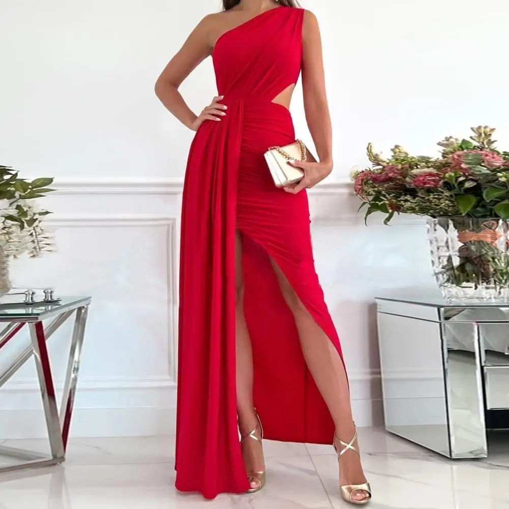 

Elegant Maxi Dress for Women Summer Party Dress Sexy One Shoulder Sleeveless Prom Dress Women Evening Dress vestidos de fiesta