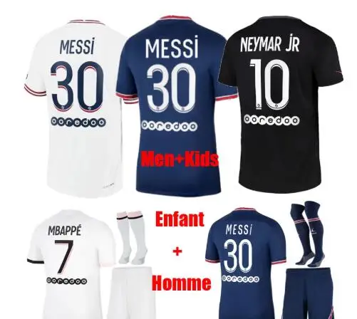 

Maillot de foot Enfant Homme 3rd 4th Maillots Messies MBAPPÉE NEYMARE JR 2021 2022 PSGFC Football shirts Men kids jersey kits