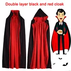 Накидка вампира, шапка с воротником-стойкой, двусторонняя для костюма на Хэллоуин, темативечерние, косплей для мужчин и женщин