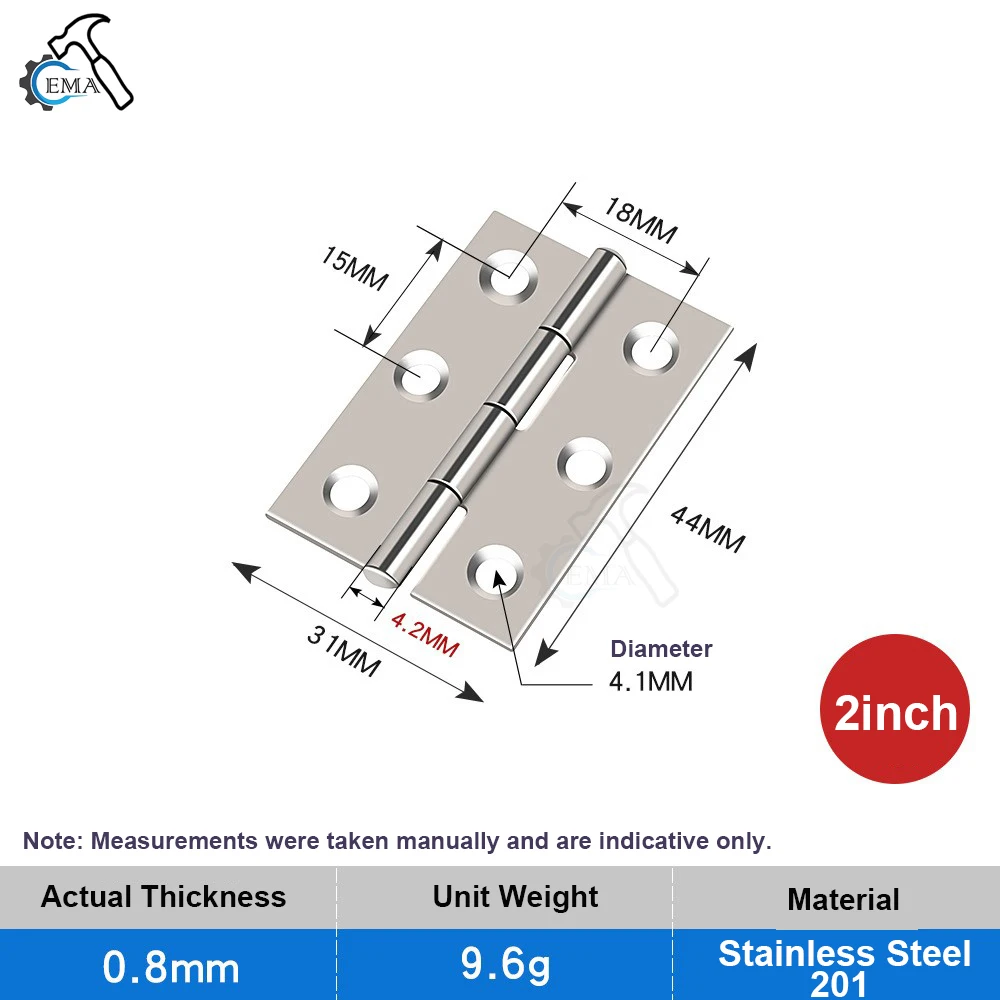 

10 шт. дверные петли из нержавеющей стали, двери шкафа, окна, деревянная коробка, плоская петля, фурнитура для домашней мебели, аксессуары 1,5/2/3/4 дюйма