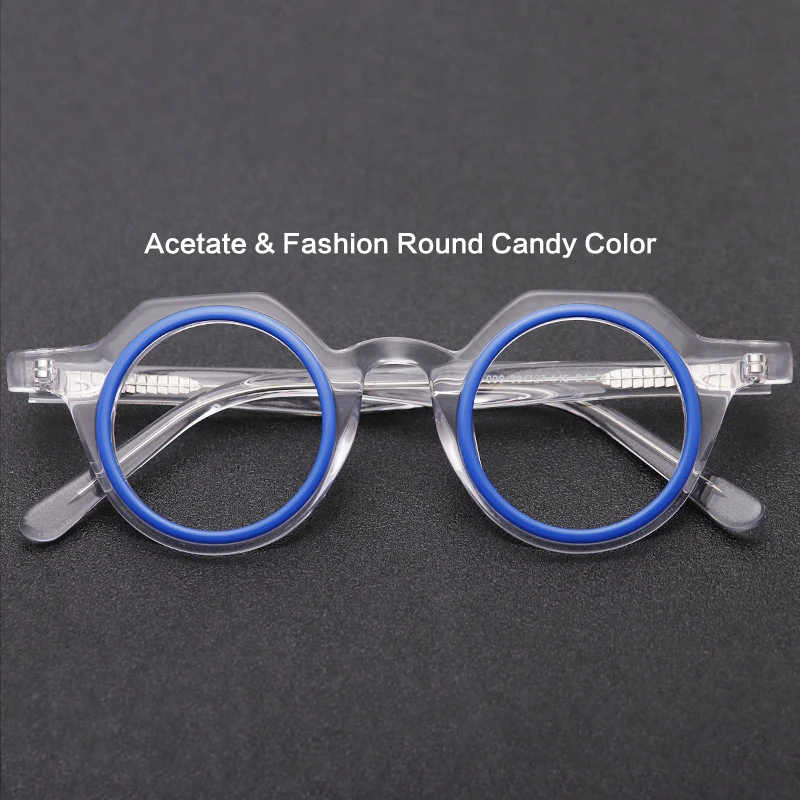 

Round Acetate Glasses Frame Men Retro Optical Prescription Eyeglasses New Women Spectacles Designer Luxury Brand Myopia Eyewear