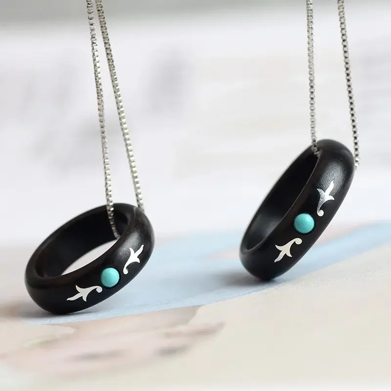 Креативное фиолетовое деревянное кольцо серебряная инкрустация черный