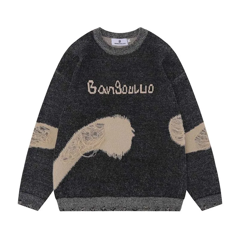 

Модный женский свободный трикотажный джемпер в стиле оверсайз