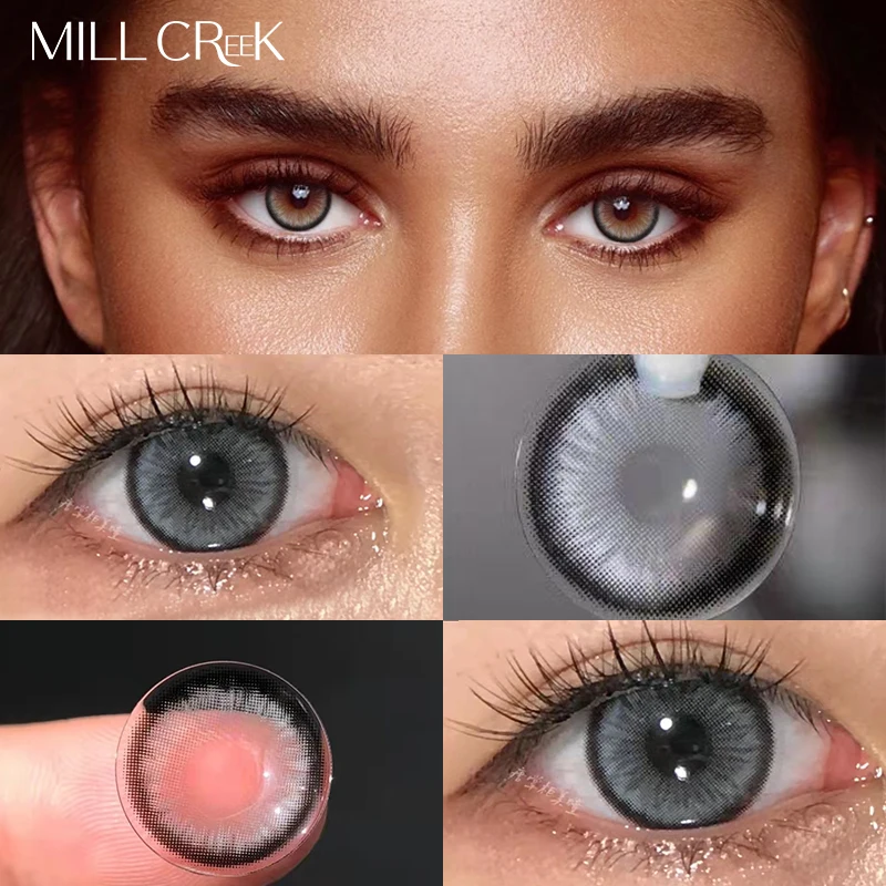 contact lenses for eyes myopia yearly one pair colored lenses soft dioptric eye contacts with color blue grey prescription lens free global shipping