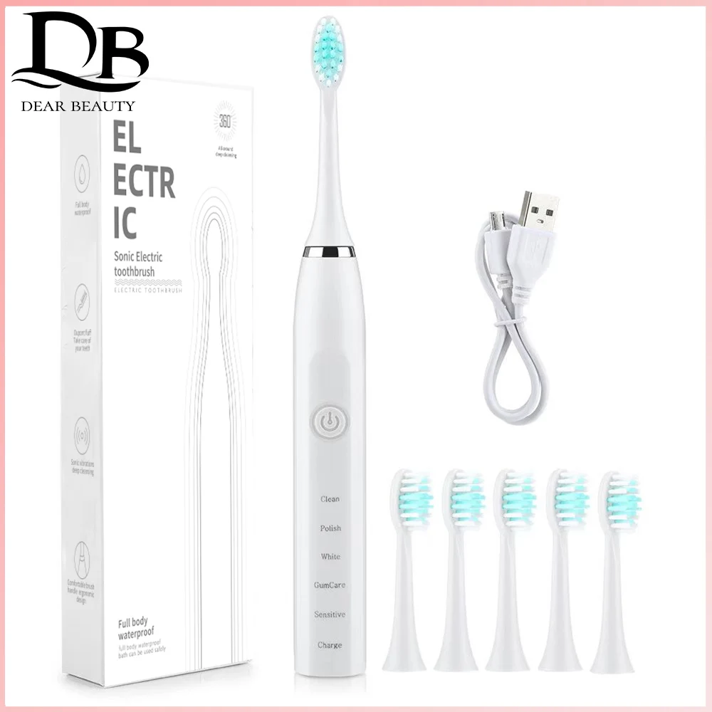 Электрическая зубная щетка для отбеливания 5 режимов 4 скорости