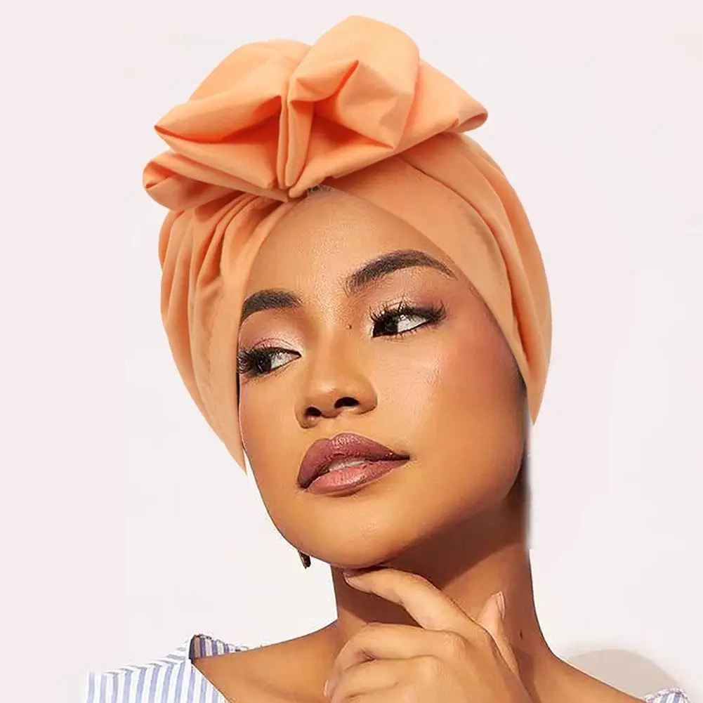 

2022 French Retro Women Turban Flower Ladies Headwrap Beanies Muslim Headscarf Bonnet Female Headpiece
