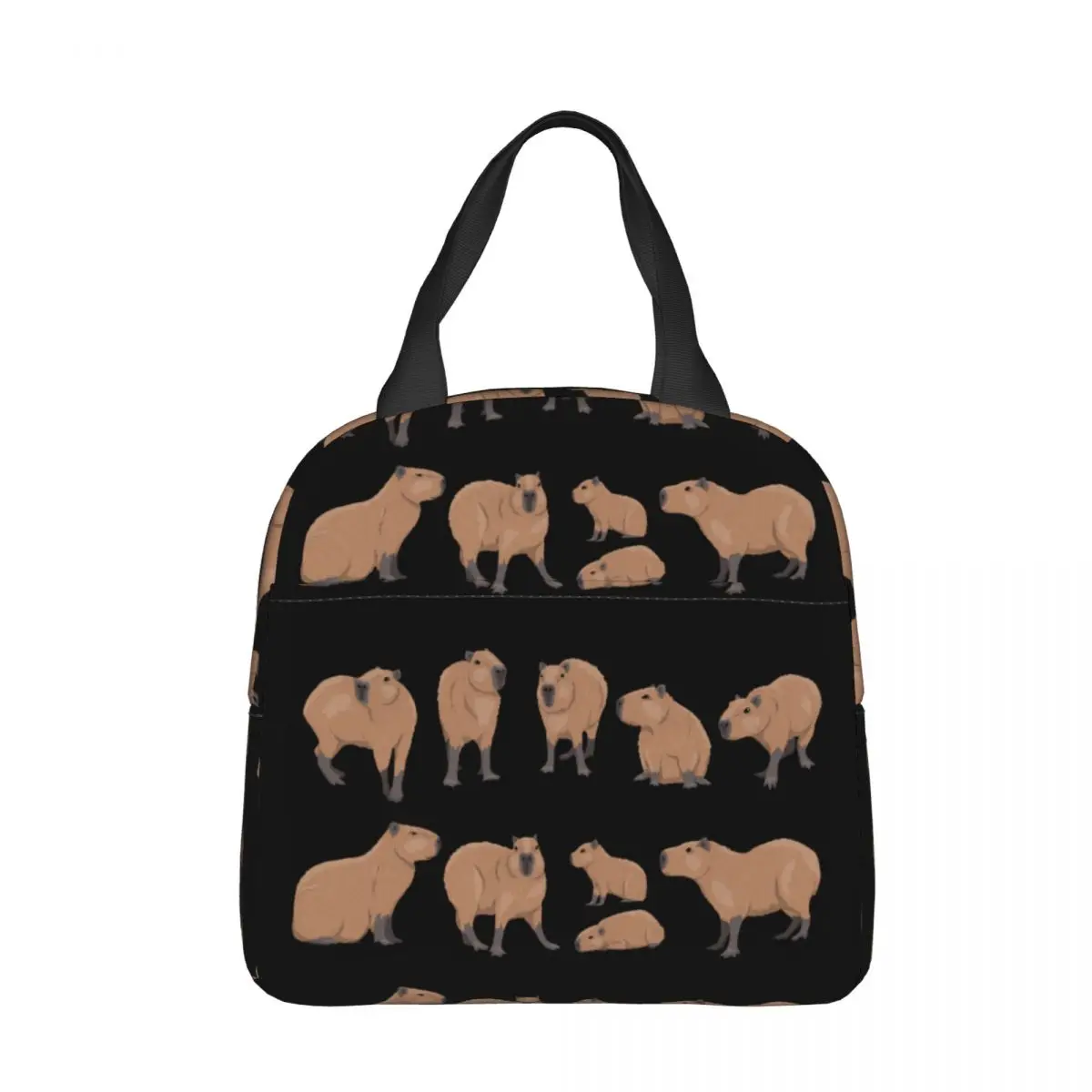 

Capybara Hydrochoerus Wild Animals Insulated Lunch Bags Cooler Bag Reusable Capacity Tote Lunch Box Bento Pouch School Travel