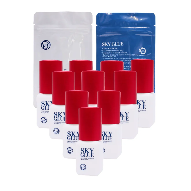 10 шт. SKY клей для наращивания ресниц Корея 5 мл черный красный синий колпачок