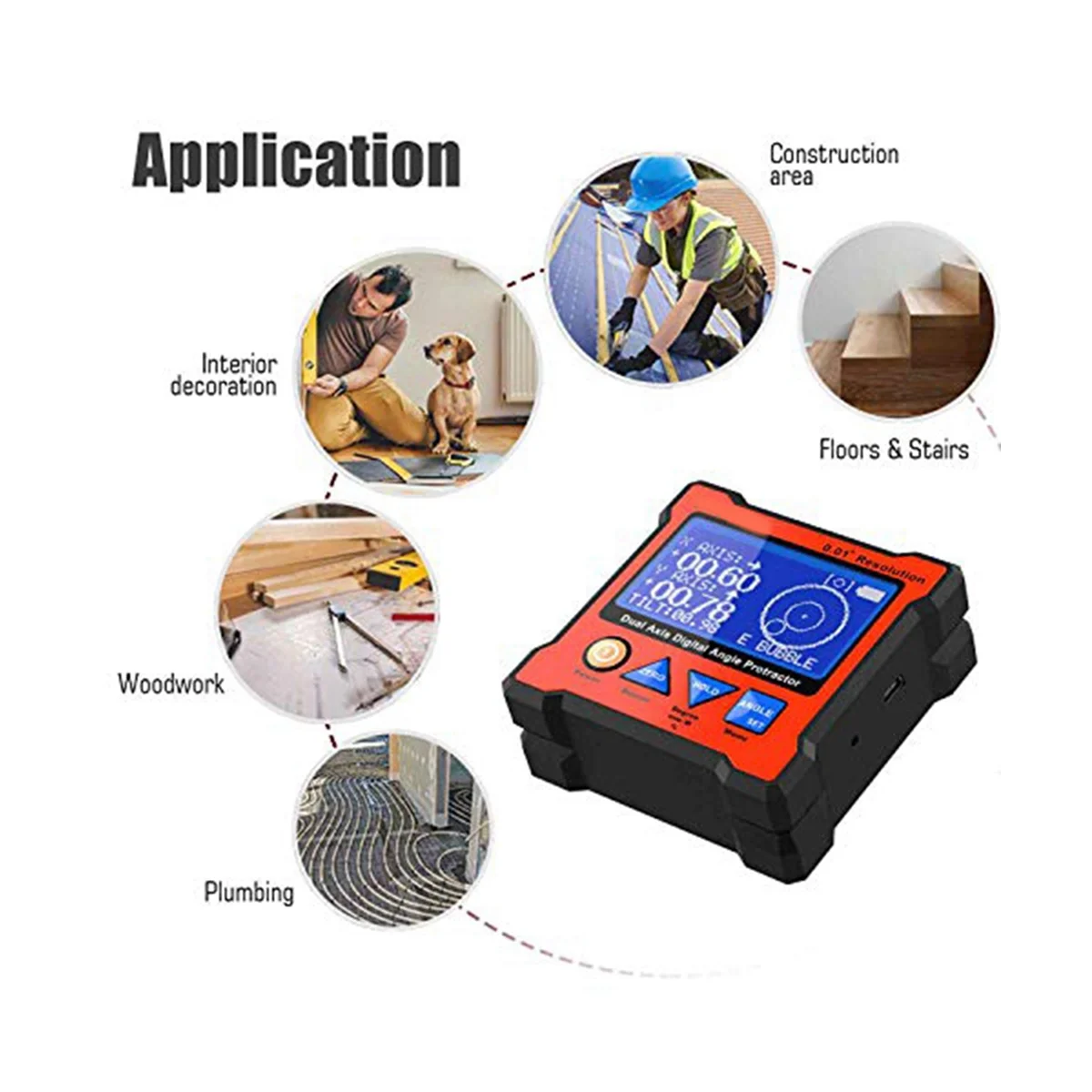 Цифровой угломер DXL360S гироскоп + Гравитация 2 в 1 транспортир с ЖК-дисплеем