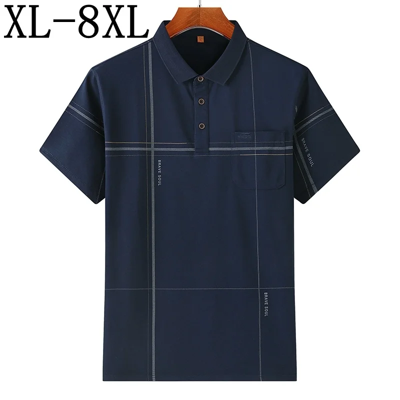 

Size 8XL 7XL 6XL 2022 New Summer Breathable Men Polo Shirt With Pocket Short Sleeve Casual Mens Polos Shirts camisa masculina