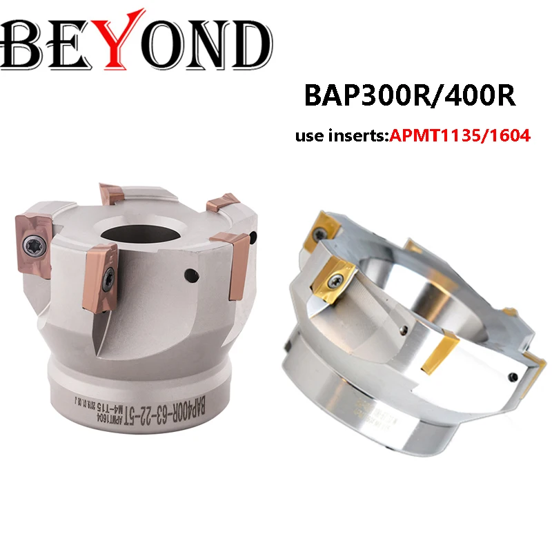 BEYOND BAP BAP300R BAP400R 40/50/63/80/100mm 50-22-5T Face Mill Head CNC Milling Cutter Tool Holder Carbide Insert APMT1135 1604