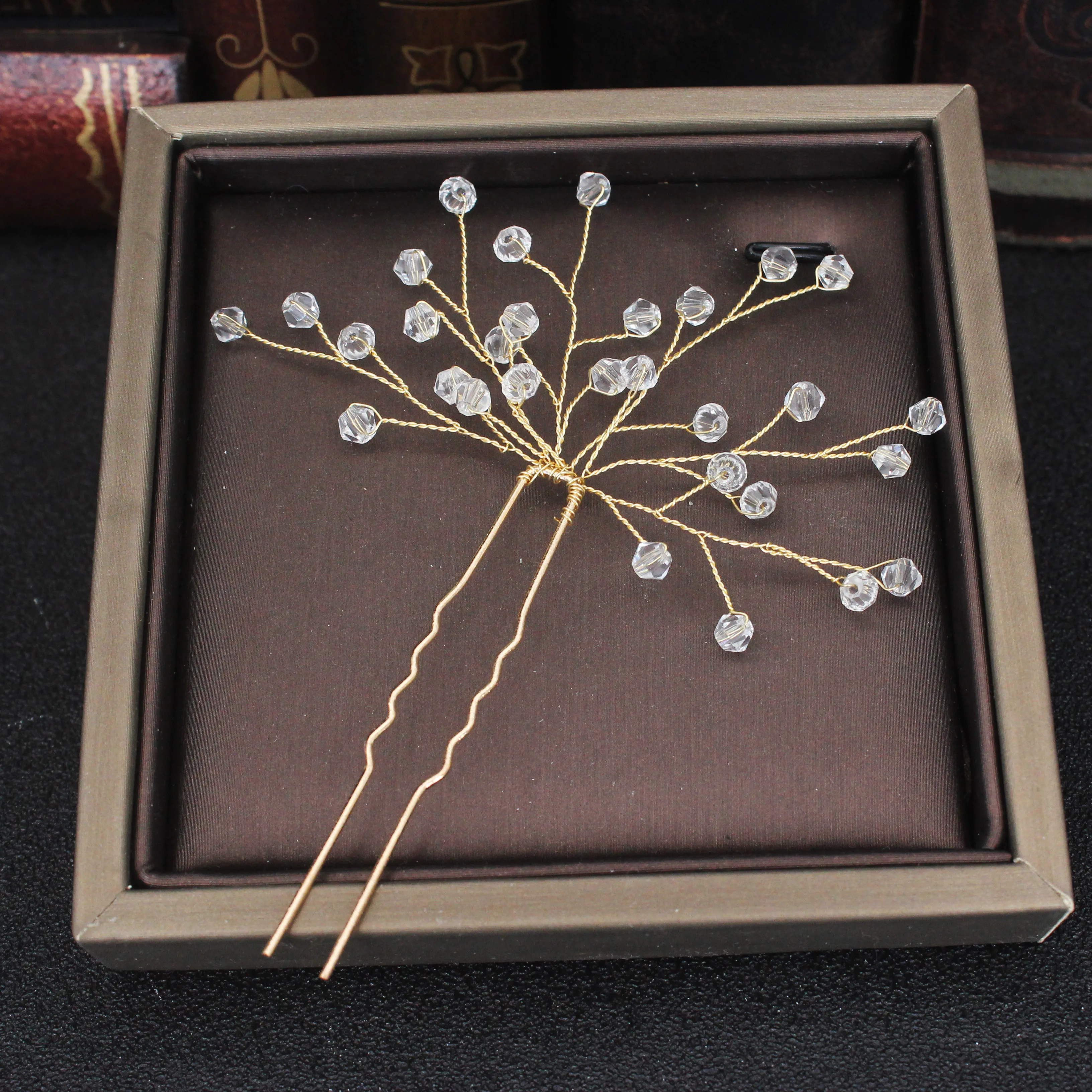 

Alloy Gold Color Clear Crystal Bridal Hair Pin Wedding U Shape Hair Stick Women Bridesmaids Hair Jewelry Accessories Hairstyling