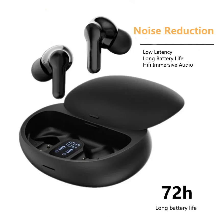 

TWS Wireless Bluetooth Earphone Noise Canceling Business Earbuds WaterProof Sport Touch Control Gaming Headphone Long Standby