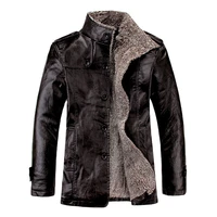 lapel fur jacket mens leather spot jacket autumn and winter dads leather jacket