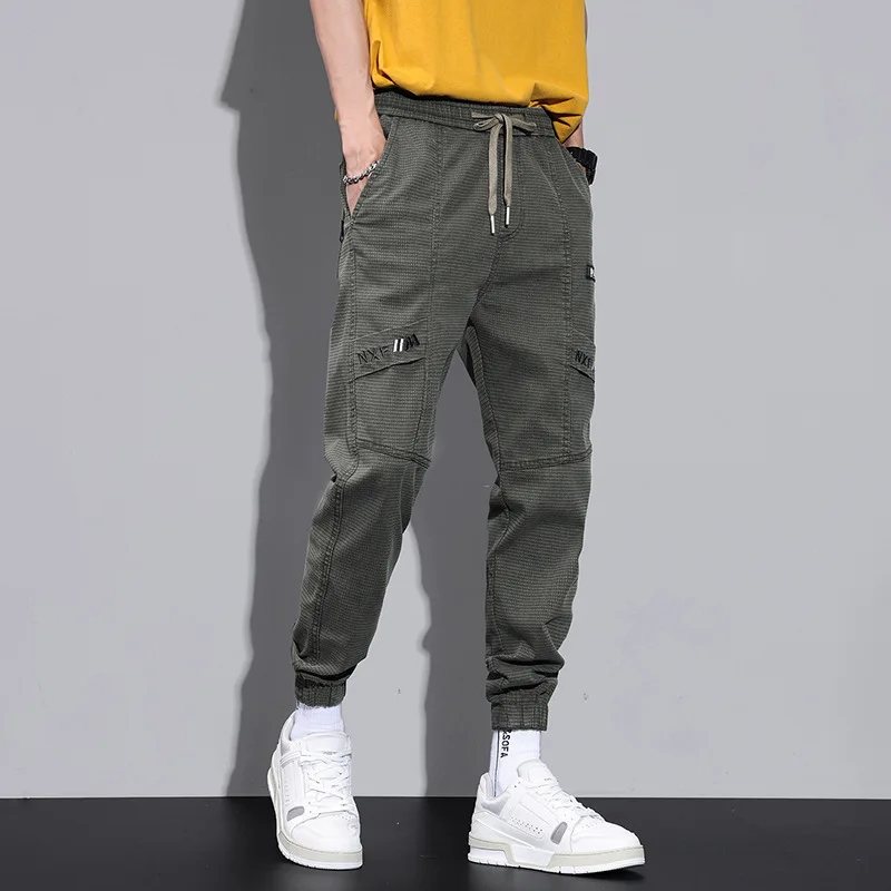 

Casual Pants2022New Year Pure Color Ankle-Tied Harem Pants Trendy Versatile Loose Cargo Pants Skinny Pants Men's Casual Pants Sp