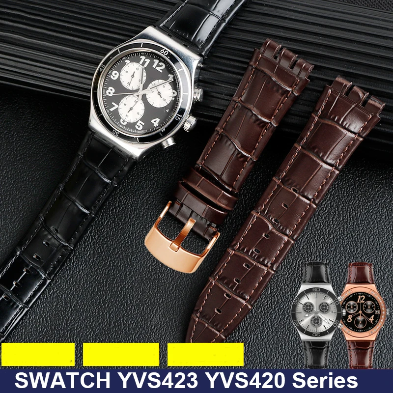 

New Genuine Calf Leather Watchband Steel Clasp 21mmFor Swatch IRONY YOS440 449 448 401G Watch Strap Watchband Bracelet Wrist Men