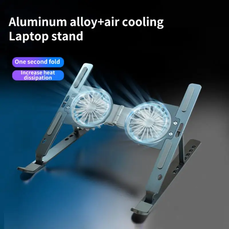 Foldable Gaming Laptop Stand Holder Cooling Fan Portable RGB Ergonomic Aluminum Alloy Cooler Holder For notebooks Tablets Books Foldable Gaming Laptop Stand Holder Cooling Fan Portable RGB Ergonomic Aluminum Alloy Cooler Holder For notebooks Tablets Books