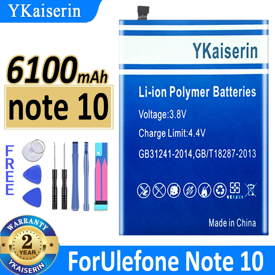 

YKaiserin For Ulefone Note 10 Note10 6100mAh Battery High Capacity + Tools