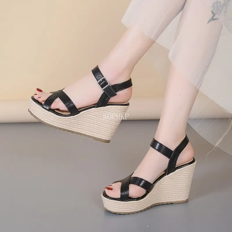 

Женские сандалии с открытым носком, на толстой платформе, Размеры 35-43