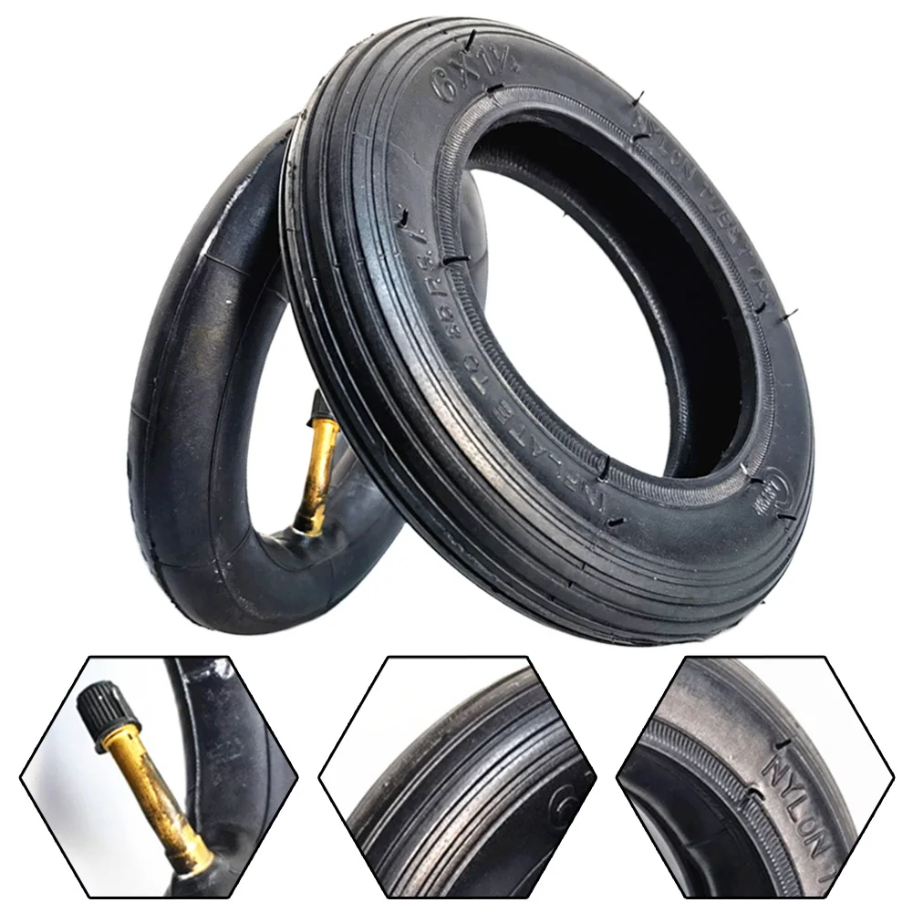 

6 Inch 6X1 1/4 Inner Tube&Tire For Folding Bicycle Electric Scooter Wheelchair Solid Tire Replacement Accessories