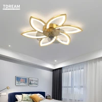 new flower fan for living room bedroom home lights modern led ceiling lamp with remote control brightness fixtures