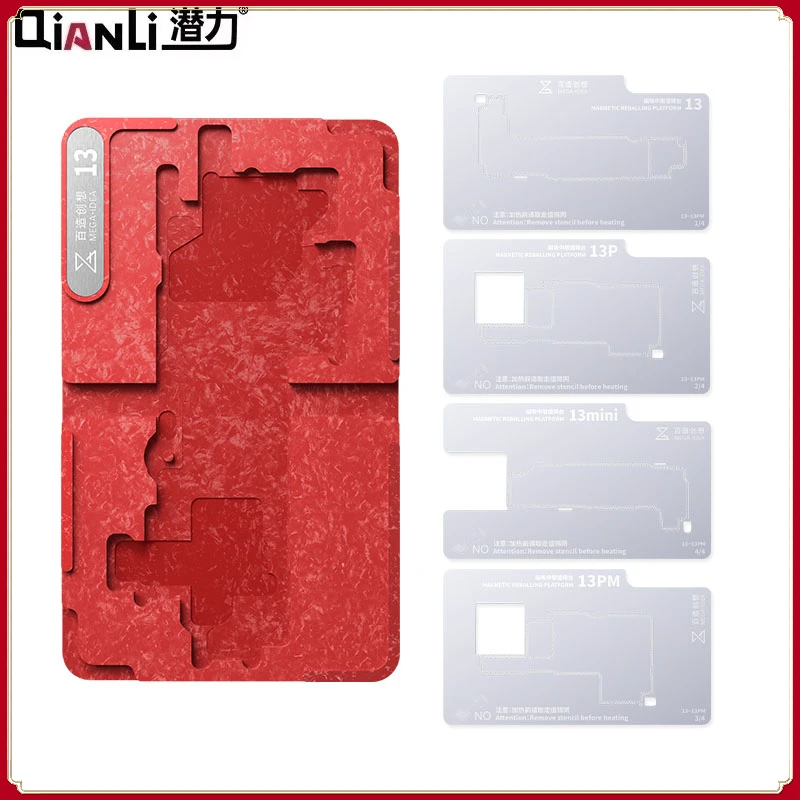 

Qianli Middle Frame BGA Reballing Platform For iPhone X-13 Pro Max Logic Board Mid-Layer Rework Planting Tin Template Fixture