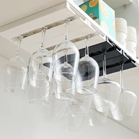 2pcs under cabinet wine glass rack punch free wall mount wine glass holder home storage kitchen organizer bar accessories