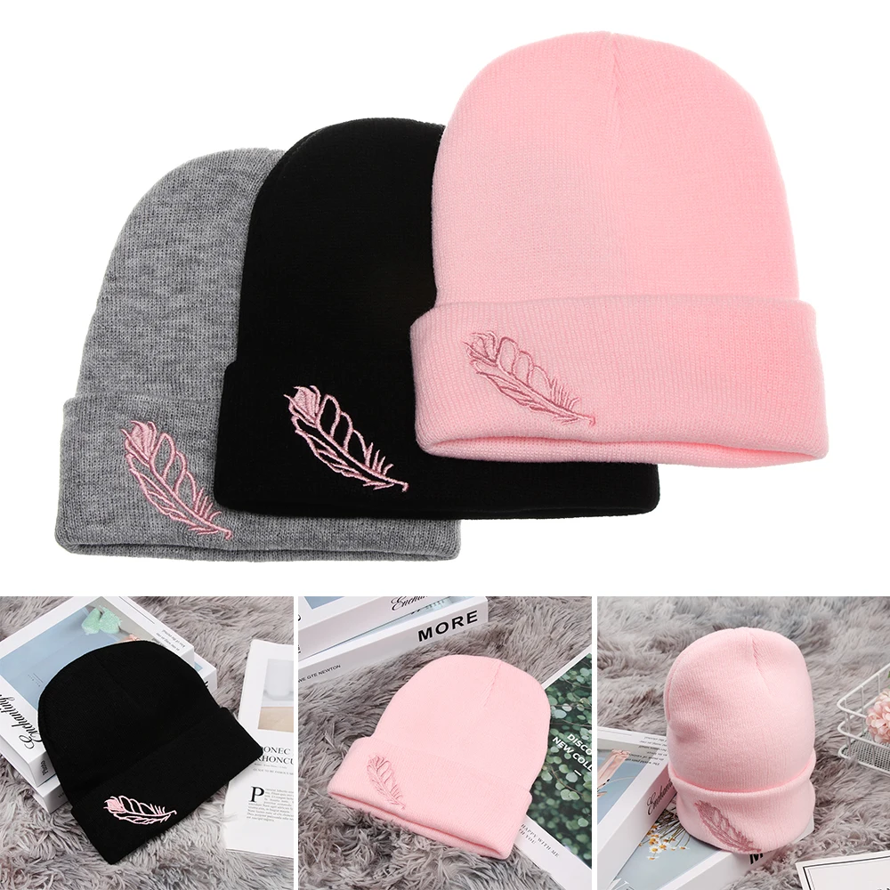 

2022 New Winter Fashion Wool Hats Leaves Wool Knitted Warm Hats Foreign Trade Models Outdoor All-match Pullover Hats