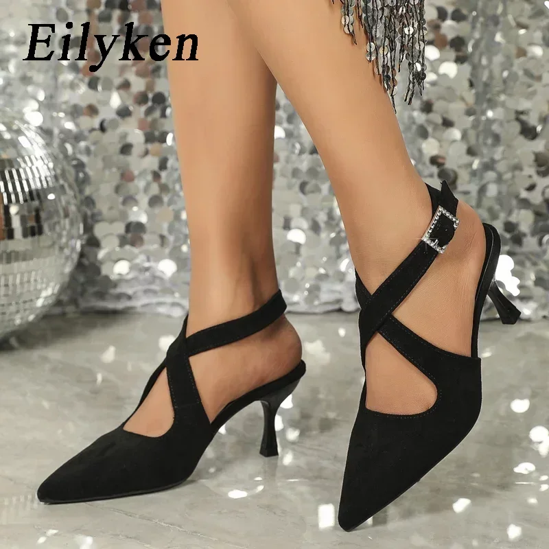 Eilyken/Новинка Модные женские туфли-лодочки с острым носком Босоножки в сдержанном
