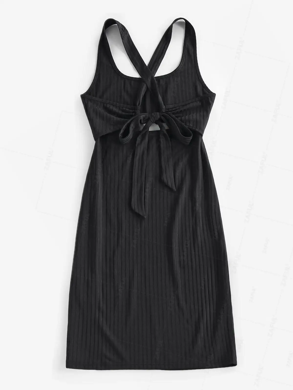 ZAFUL женское повседневное сексуальное облегающее мини-платье-майка в рубчик с