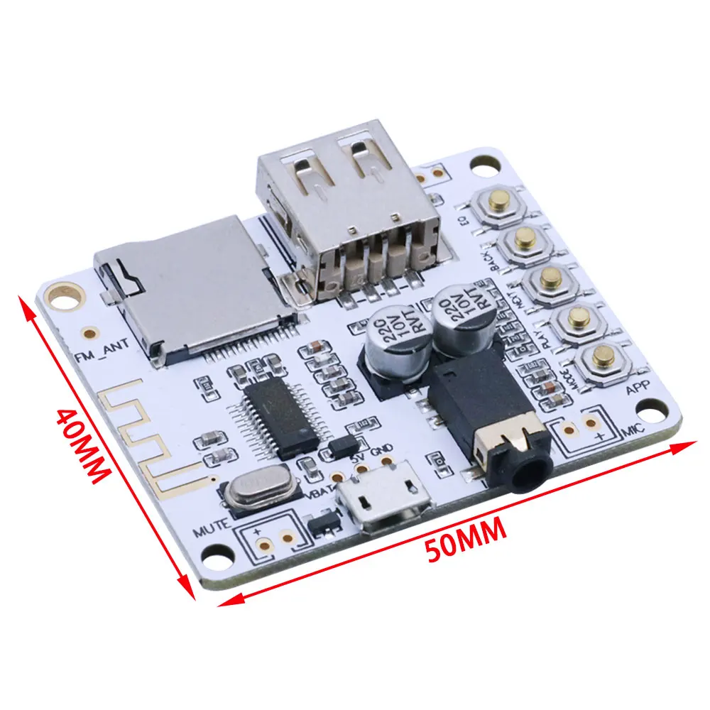 Плата аудиоресивера Bluetooth с USB-разъемом для TF-карты декодирование