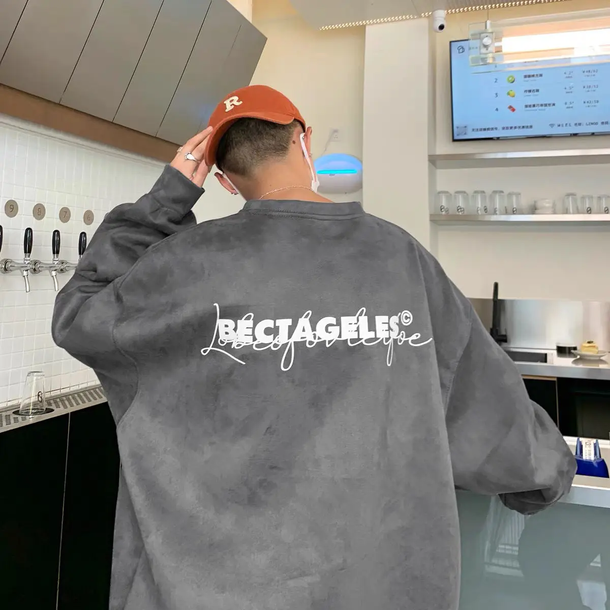 

Корейский уличный мужской и женский стиль хип-хоп модный Индивидуальный с буквенным принтом круглый вырез весна-осень парный Повседневный Топ в стиле Харадзюку