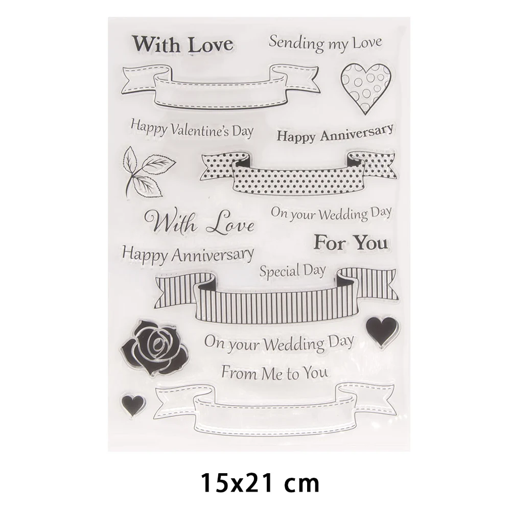 

Happy anniversary Clear Stamps for DIY Scrapbooking Crafts Stencil Fairy Plants Rubber Stamps Card Make Photo Album Decor