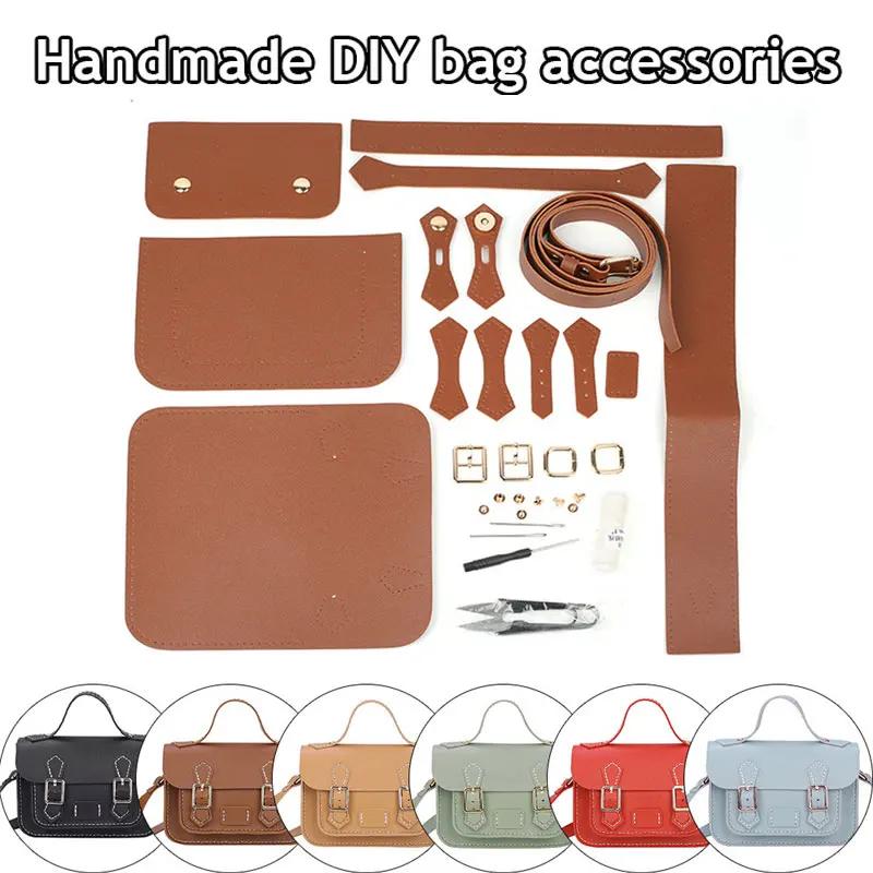 

New Diy Handmade Bag Cambridge Style Hand Stitching With Sewing Tools Handel Shoulder Bag Accessories Pu Leather Adjustable 2022