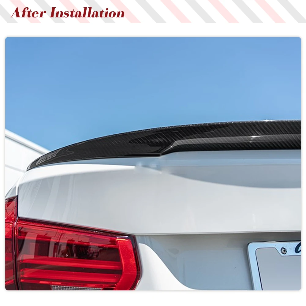 Фото Автомобильная модель для BMW 3 серии F30 F35 F80 M3 седан 2012-2019 задний спойлер багажника губа сухого карбонового крыла №2