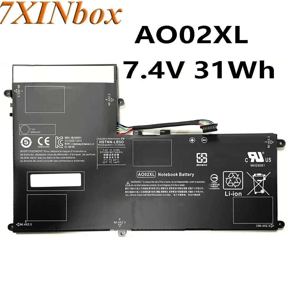 Аккумулятор 7XINbox AO02XL 7 4 V 31Wh для HP ElitePad 1000 G2 HSTNN-LB5O 728250-421 HSTNN-UB5O 728558-005