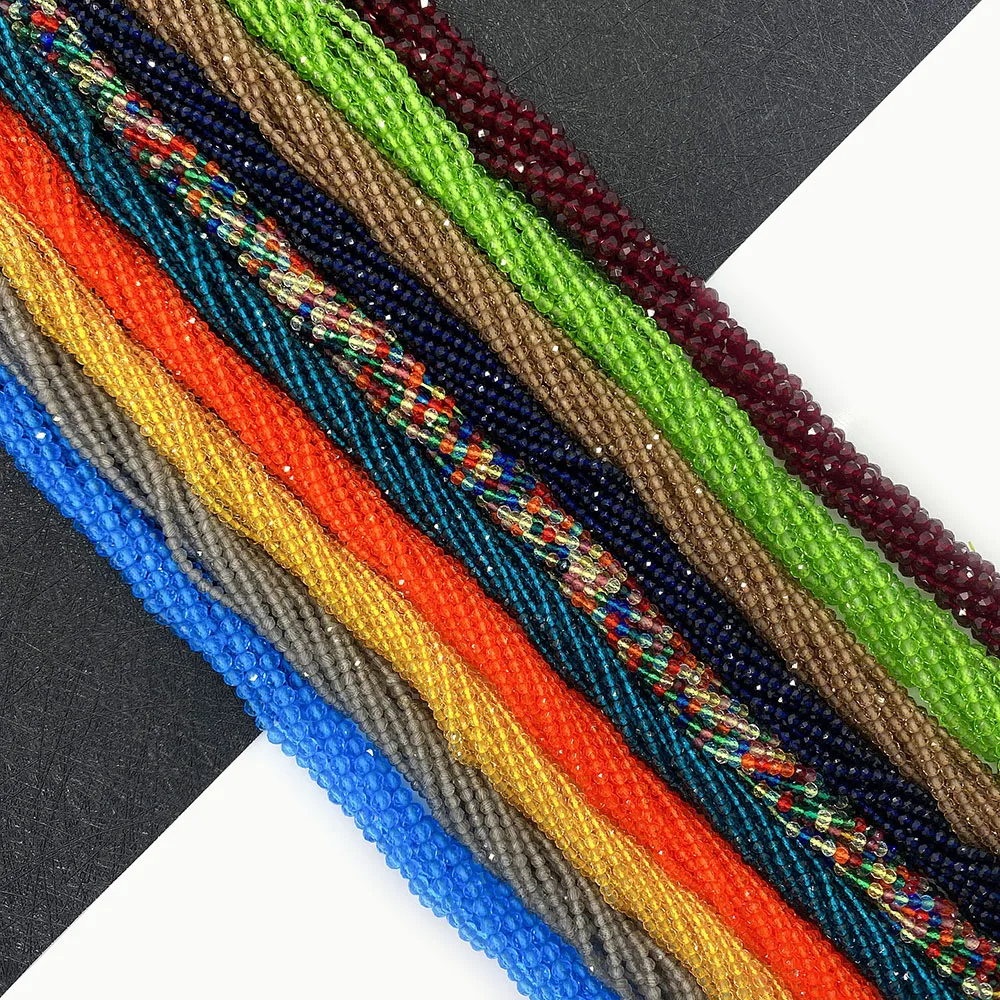 

Faceted Stone Beads Loose Natural Stone Separate Beads Jewelry Crystal Stone Making DIY Bracelet Necklace Accessories Gift 2/3mm