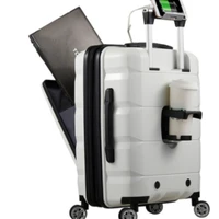 multi functional open luggage 20 inch 24 inch business travel boarding bag aluminum frame trolley suitcase