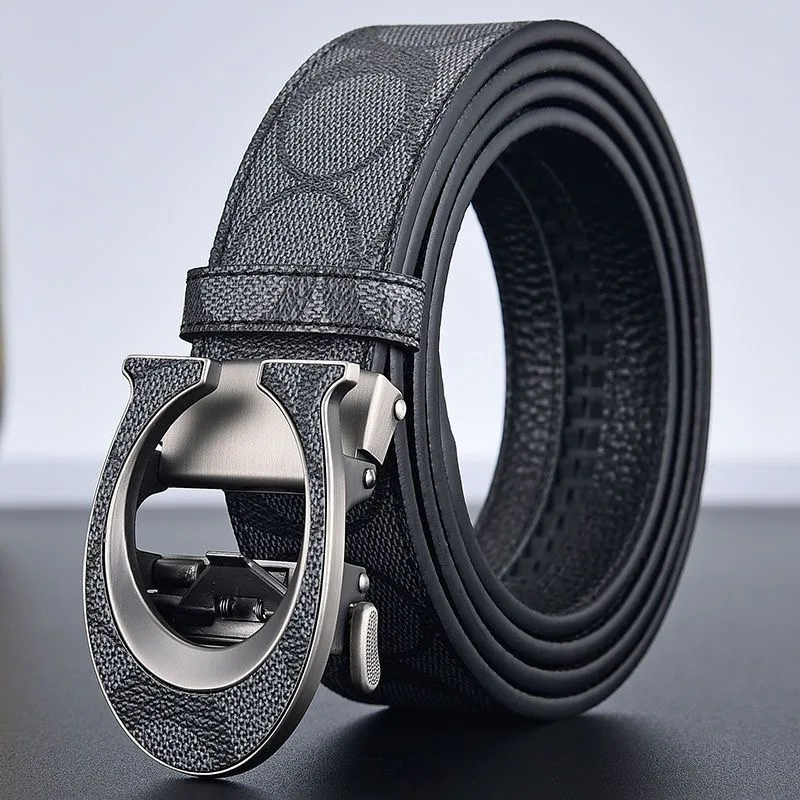 

2023 New Male Famous Style Metal Automatic Buckle Brand Women Belt Genuine Leather business Luxury Belts for Men Strap jeans