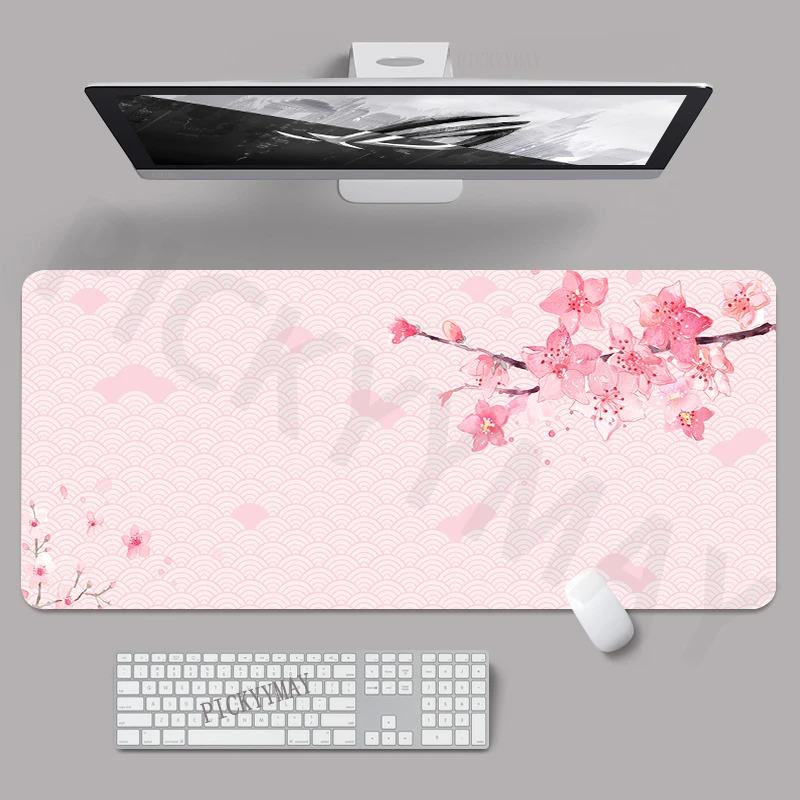 

Sakura Desk Mat Cherry Gamer Mousepads Mouse Pad Office Desk Pads Natural Rubber Large Mousepad Mouse Mats For Computer