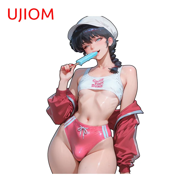 

UJIOM Розовый Femboy Eat Popsicles Наклейка на стену Очаровательная модная шикарная солнцезащитная наклейка подходит для декора выключателя света