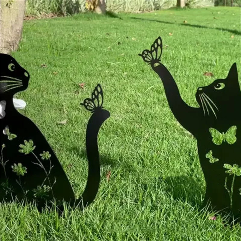 Очаровательный Садовый Кол Для Кошек Металлический Декоративный Уличный Двор