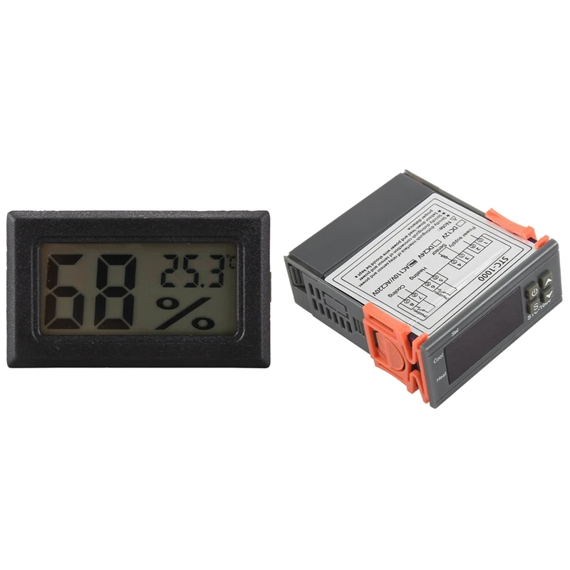 

220V/STC-/1000 Digital Temperature Controller Thermostat With NTC & FY-11 Mini Digital LCD Environment DIY Thermometer