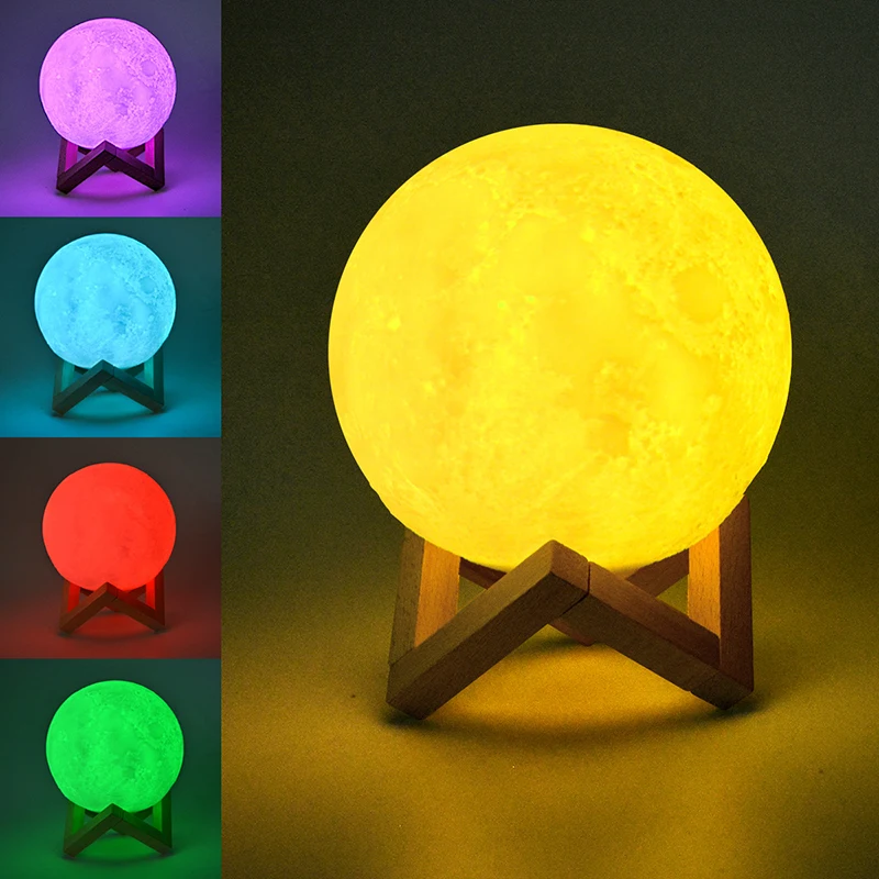 

Лунная лампа для спальни, ночник, домашние украшения, светильник льник для детей, новогодние подарки, светильник льники, подарок для детей