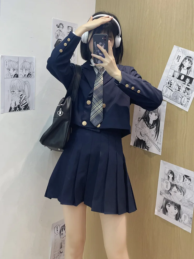 Japan fashion Preppy Set Jk Uniform Milk Series Campus Spring and Autumn Genuine School Supply Suit Salt System Wear Three-Pi...