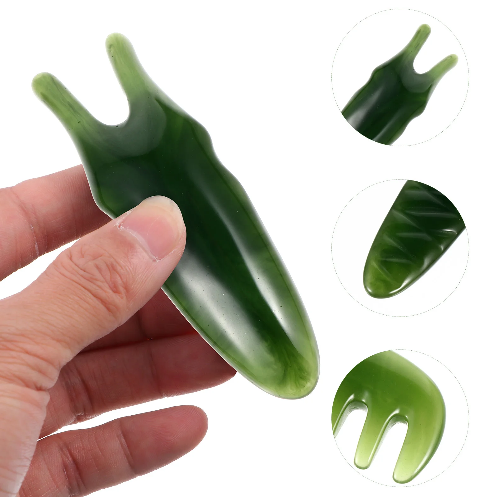 Массажер доска Гуаша многофункциональная расческа для кожи головы нефритовая