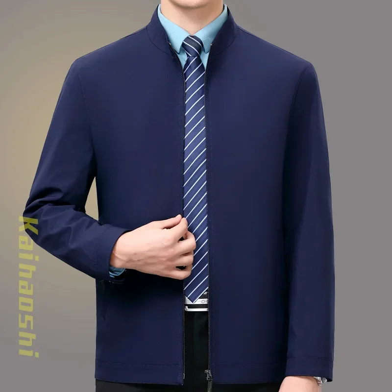 KaiHaoSpringAutumnNewMen'sJacketHighEndBusinessCasualStandCollarThinJacket YouthMediumAgeGroup